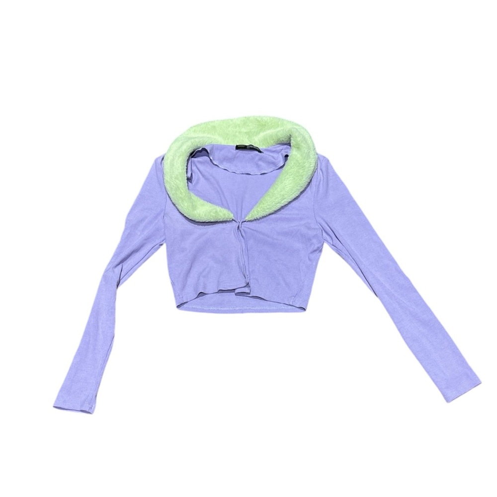 FINESSE Lime with Purple lavender top sweater!